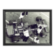 Framed black-and-white photo of Ligier Renault pit crew working on Formula 1 car.