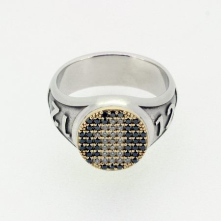 Racing Relics No.12 Grid Ring – diamond pavé gold and silver racing-inspired ring